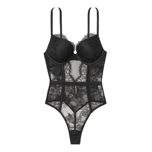 NWOT Victoria Secret Very Sexy Bombell Add-2-Cups Lace Teddy Medium - Picture 2 of 4